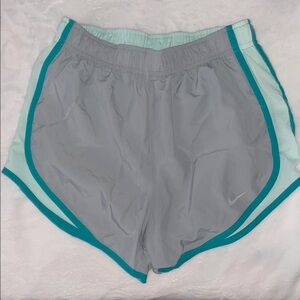 Nike Women's Gray and Teal Running Shorts